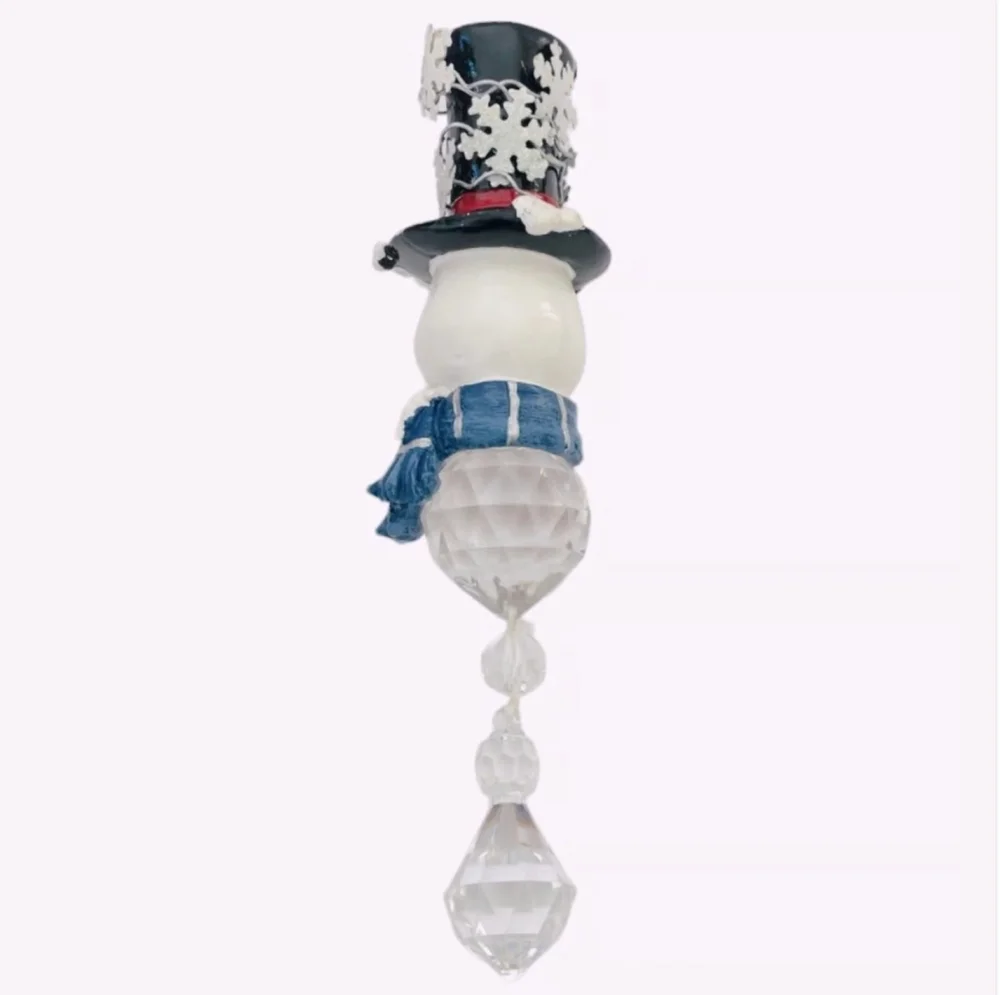 Rare Snowman Teardrop Christmas Ornament Beaded Holiday Tree Decoration